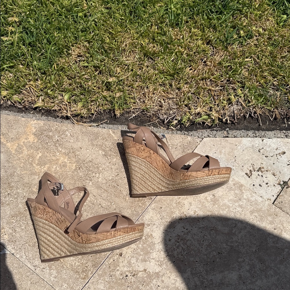 Stylish Tan Wedge Sandals